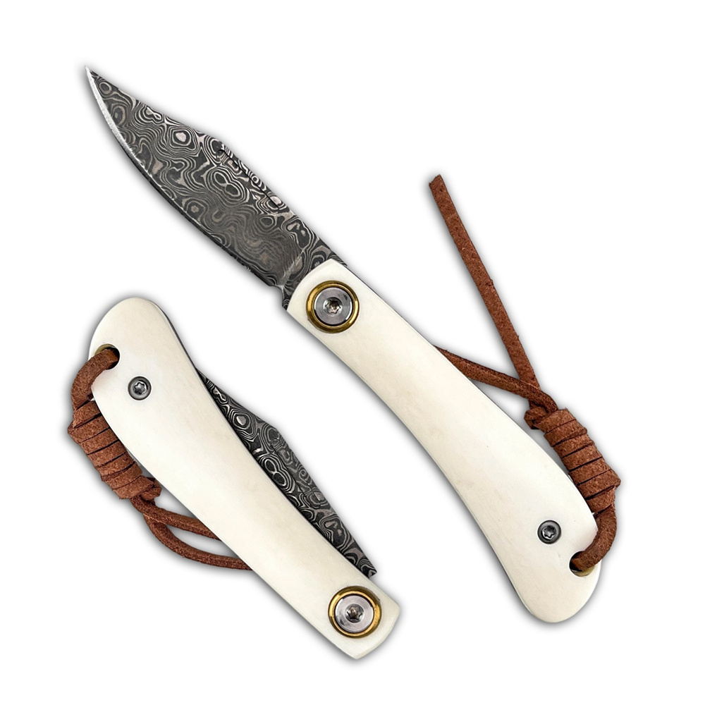 Compact Vintage Damascus Foldi - Vintage Collectible Knives review and price