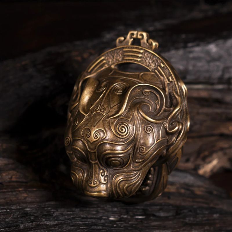 Solid Brass Tiger Head Bell Sm - Vintage Collectible Bells review and price