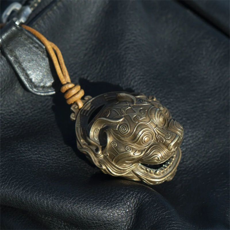 Solid Brass Tiger Head Bell Sm - Vintage Collectible Bells review and price
