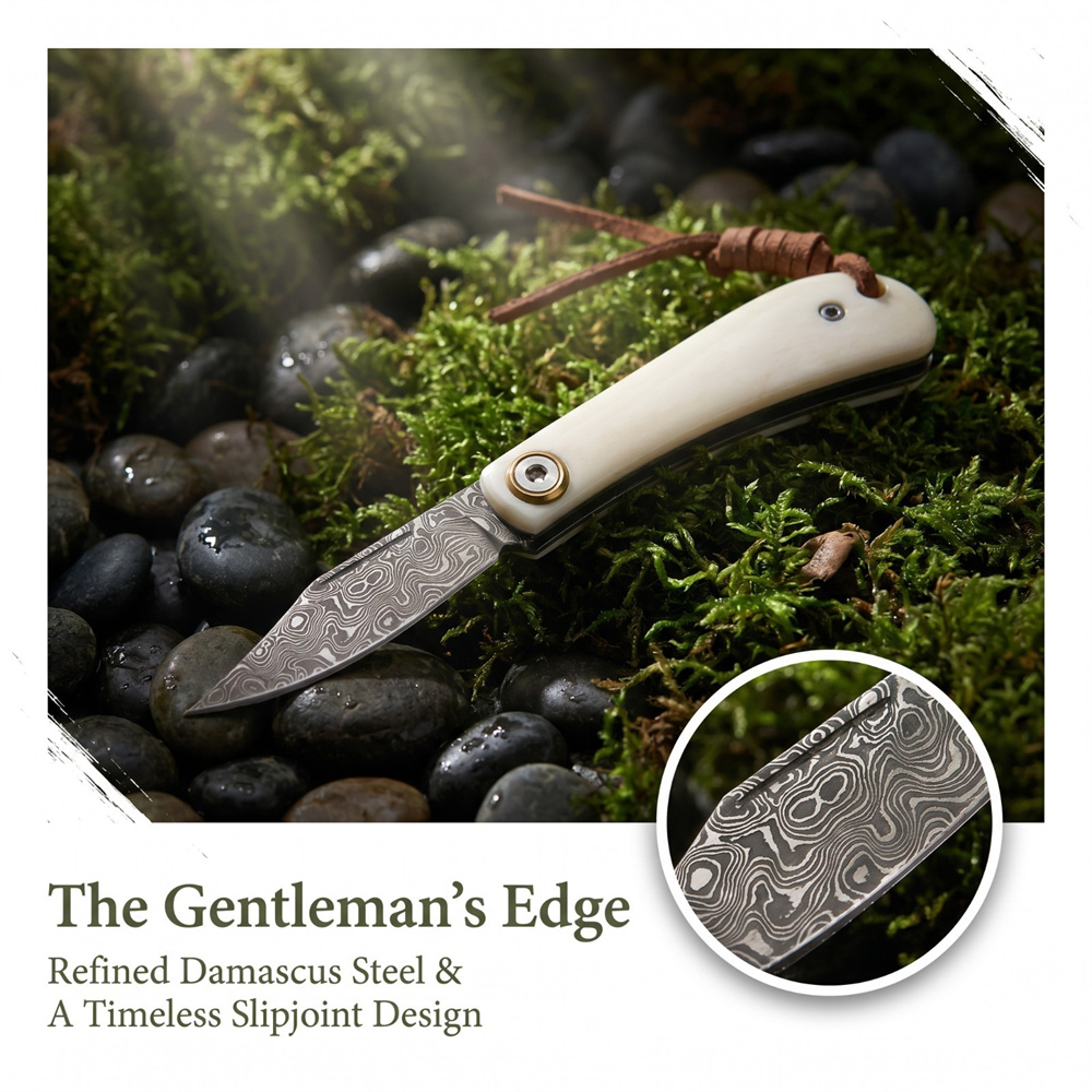 Vintage Damascus Folding EDC P - Vintage Collectible Knives review and price